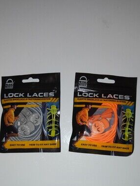 Elastic Shoelace & Fastening System - Neon Yellow and Orange